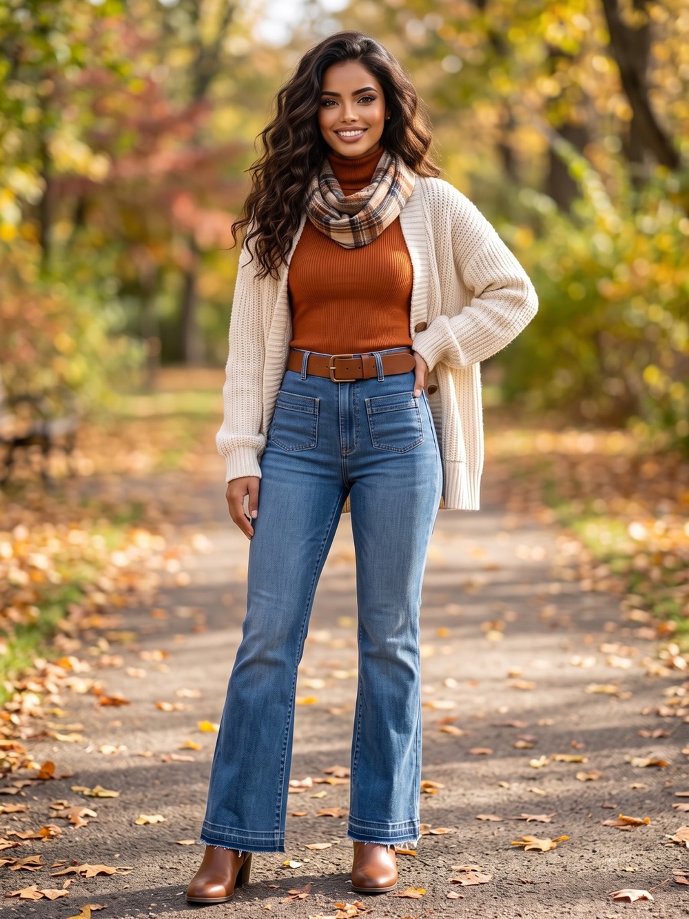 B792. Stylish Slight Flared Stretchy Jeans